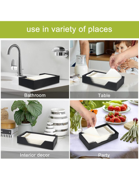 Soporte de Servilletas de Madera Gtencemen Negro 24.1x14x5.1cm