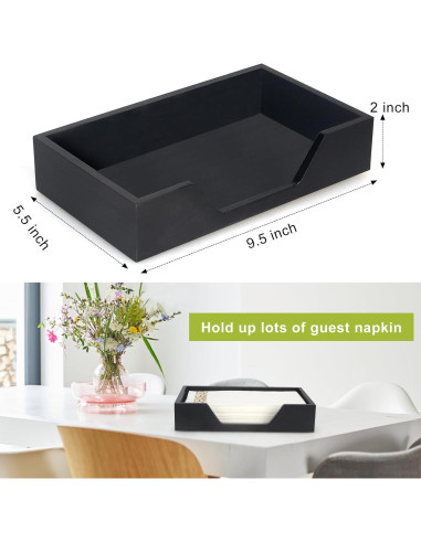 Soporte de Servilletas de Madera Gtencemen Negro 24.1x14x5.1cm