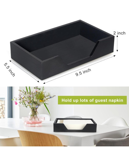 Soporte de Servilletas de Madera Gtencemen Negro 24.1x14x5.1cm