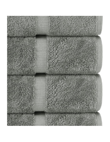 Juego de 4 Toallas de Baño Premium Algodón Chakir Gris