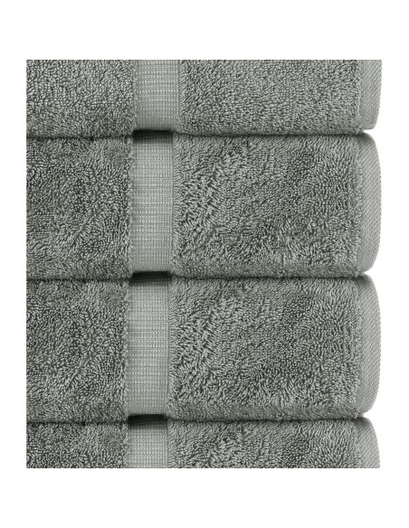 Juego de 4 Toallas de Baño Premium Algodón Chakir Gris
