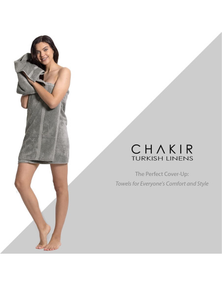 Juego de 4 Toallas de Baño Premium Algodón Chakir Gris