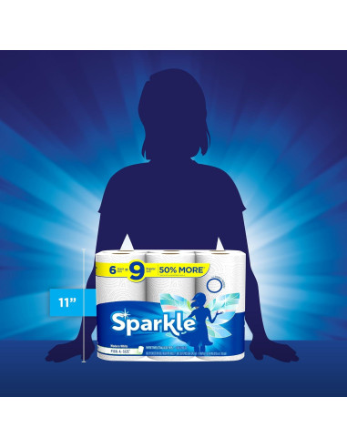 Toallas de Papel Sparkle 6 Rollos Gigantes 90 Hojas Blancas