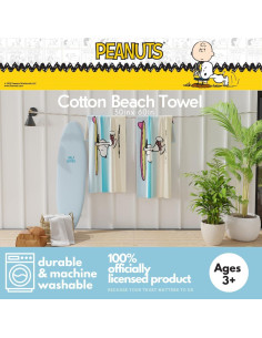 Toalla de Playa Franco Peanuts Snoopy 152x76 cm Algodón 2