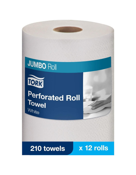 Rollo Jumbo de Toalla de Papel Tork HB1995A, 210 Hojas, 12 Unidades