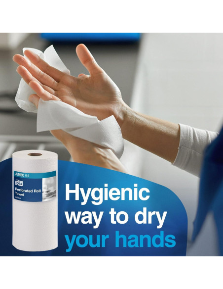 Rollo Jumbo de Toalla de Papel Tork HB1995A, 210 Hojas, 12 Unidades