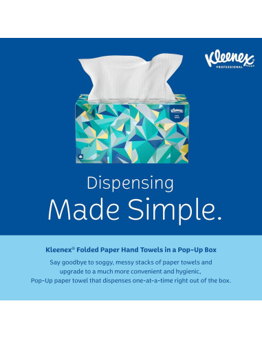 KLEENEX Toallas de Mano Pop-Up 120 Piezas Papel 22.86x26.67cm