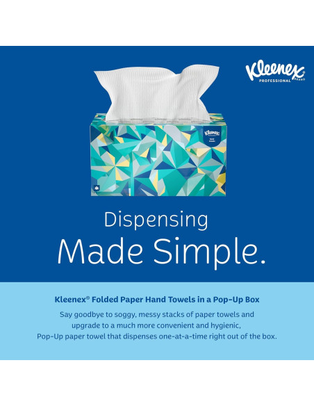 KLEENEX Toallas de Mano Pop-Up 120 Piezas Papel 22.86x26.67cm