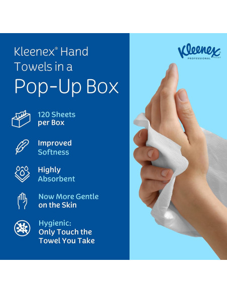 KLEENEX Toallas de Mano Pop-Up 120 Piezas Papel 22.86x26.67cm