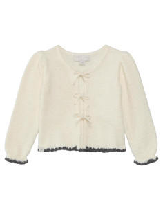Cardigan con Volantes CozyChic para Niñas Bebé - Crema