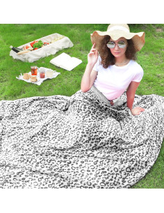 Manta Acolchada ZHIKU Leopardo Gris 100x130 cm Suave y Ligera 2