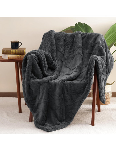 Manta de Fleece PHF Gris Oscuro 127x152cm Invierno 510GSM