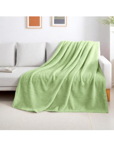 Manta de lana Sherpa Genérica King 264x229 cm Verde Salvia 2