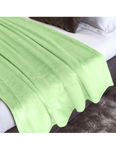 Manta de lana Sherpa Genérica King 264x229 cm Verde Salvia