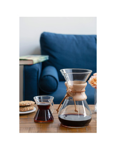 Cafetera Chemex Pour-Over Clásica 10 Tazas - Vidrio Borosilicato