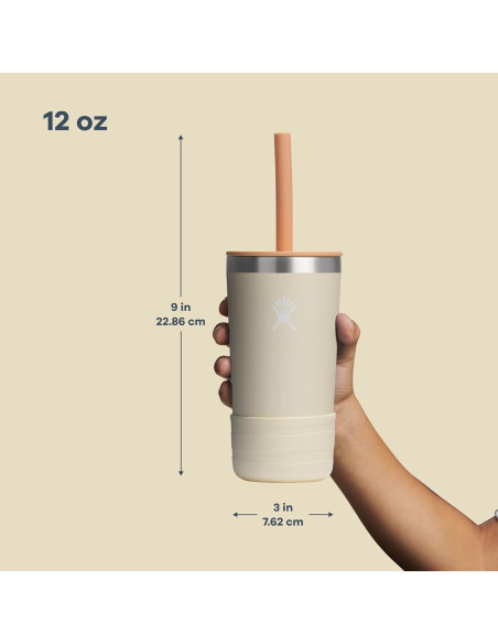 Taza Hydro Flask Kids 355 ml Azul Marino con Tapa y Popote