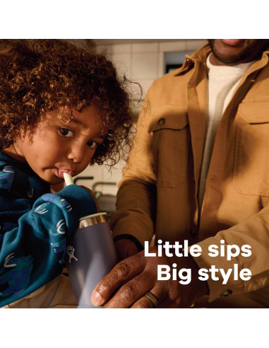 Taza Hydro Flask Kids 355 ml Azul Marino con Tapa y Popote