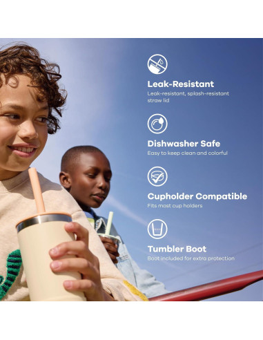 Taza Hydro Flask Kids 355 ml Azul Marino con Tapa y Popote