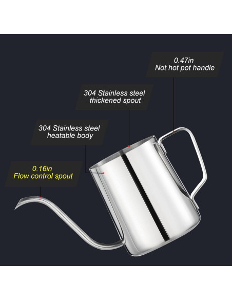 Tetera de Pico de Ganso PARACITY 350ml Acero Inoxidable