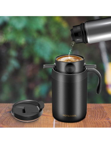 Set de Cafetera Pour Over OARSE 4 Piezas Acero Inoxidable