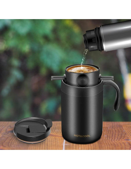 Set de Cafetera Pour Over OARSE 4 Piezas Acero Inoxidable