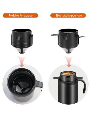 Set de Cafetera Pour Over OARSE 4 Piezas Acero Inoxidable
