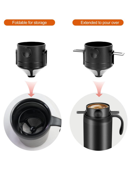 Set de Cafetera Pour Over OARSE 4 Piezas Acero Inoxidable