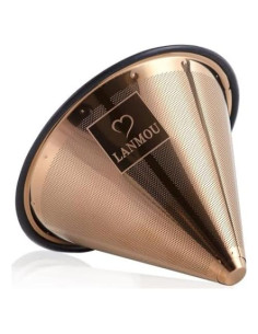 Filtro de café reutilizable Lanmou de acero inoxidable oro rosa