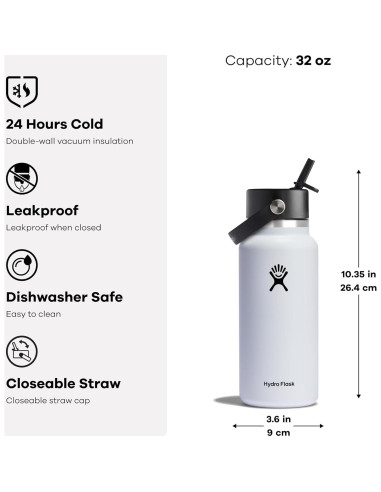 Botella de Agua Aislada Hydro Flask 32 Oz Tapa Flex Trillium