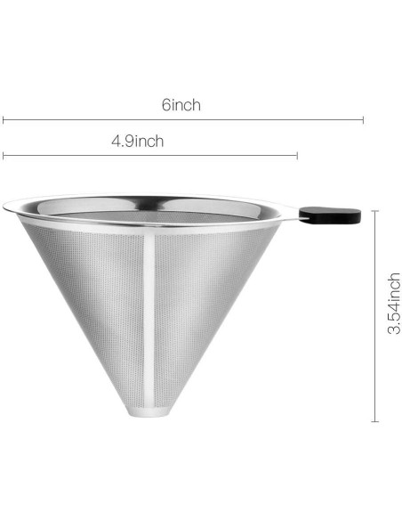 Filtro de café reutilizable Meichu 2PCS acero inoxidable