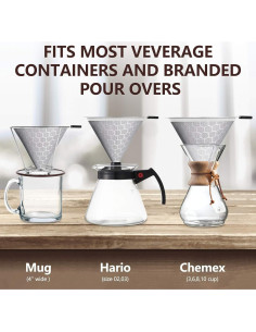 Goteador de Café AKEYSRC de Acero Inoxidable Reutilizable 1-4 Tazas 2