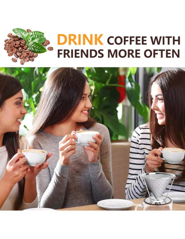 Goteador de Café AKEYSRC de Acero Inoxidable Reutilizable 1-4 Tazas