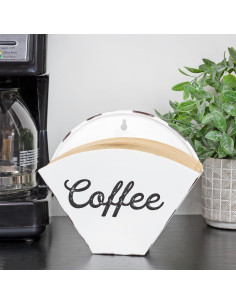 Soporte para Filtros de Café AuldHome Cerámica Blanca Vintage 2
