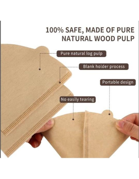 Filtros de café PADELE V60 Natural 300 unidades tamaño 02