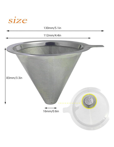 Juego de Filtros de Café Reutilizables AzulySlec 300/600 Malla