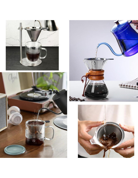 Juego de Filtros de Café Reutilizables AzulySlec 300/600 Malla