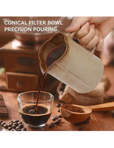 Cafetera de Goteo AZYM Amarilla con Dripper V60 y 20 Filtros 2