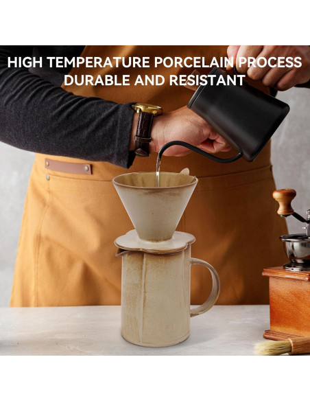 Cafetera de Goteo AZYM Amarilla con Dripper V60 y 20 Filtros