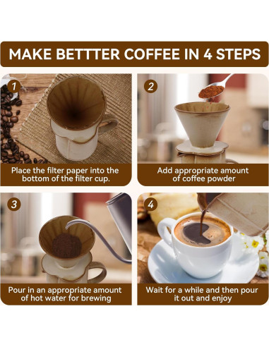 Cafetera de Goteo AZYM Amarilla con Dripper V60 y 20 Filtros