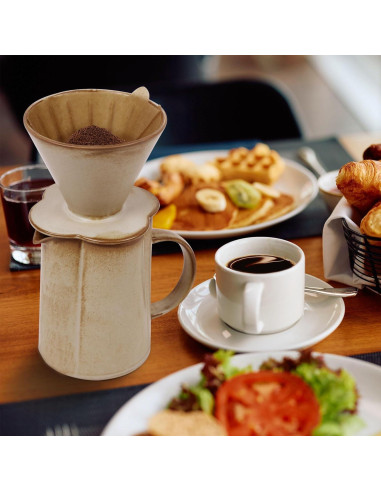 Cafetera de Goteo AZYM Amarilla con Dripper V60 y 20 Filtros