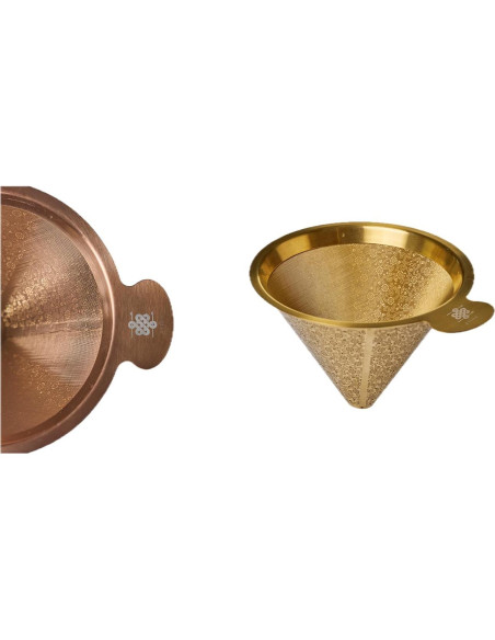 Dripper de Café Reutilizable ATHIA Dorado, Acero Inoxidable