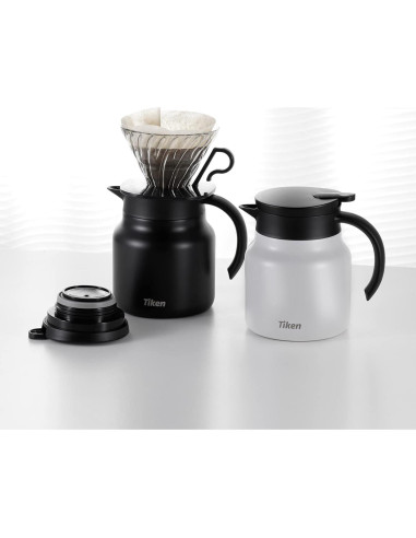 Servidor de Café Tiken 800ML Acero Inoxidable Aislado Blanco
