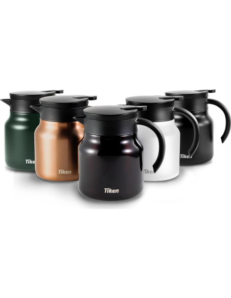 Servidor de Café Tiken 800ML Acero Inoxidable Aislado Blanco