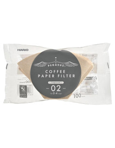 Filtros de Café Hario Pegasus Tamaño 02 Natural 100 Unidades