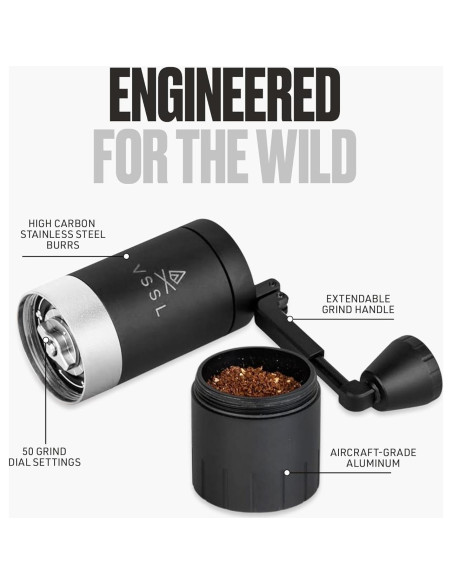 Molinillo de Café Manual VSSL Java G45 - Acero Inoxidable, 45g