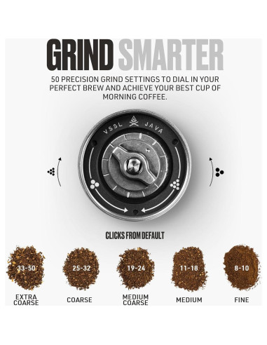 Molinillo de Café Manual VSSL Java G45 - Acero Inoxidable, 45g