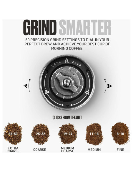 Molinillo de Café Manual VSSL Java G45 - Acero Inoxidable, 45g