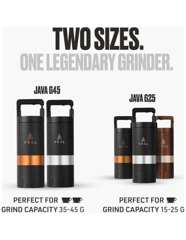 Molinillo de Café Manual VSSL Java G45 - Acero Inoxidable, 45g