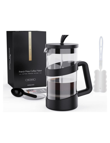 Prensa Francesa RAINBEAN 1000 ml Vidrio para Café y Té