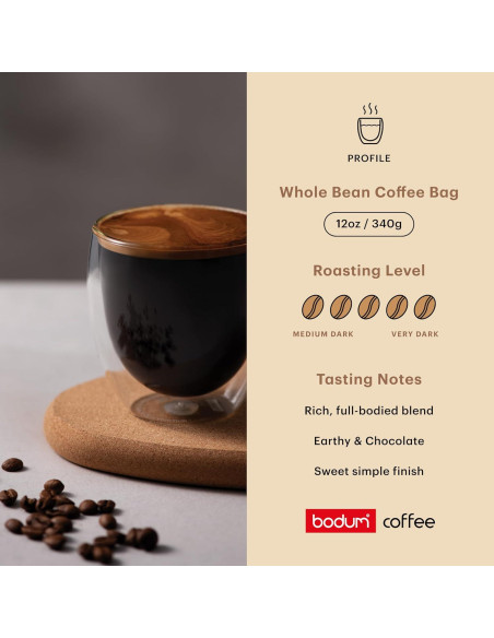 Café en Grano Entero Bodum Tostado Francés 340g